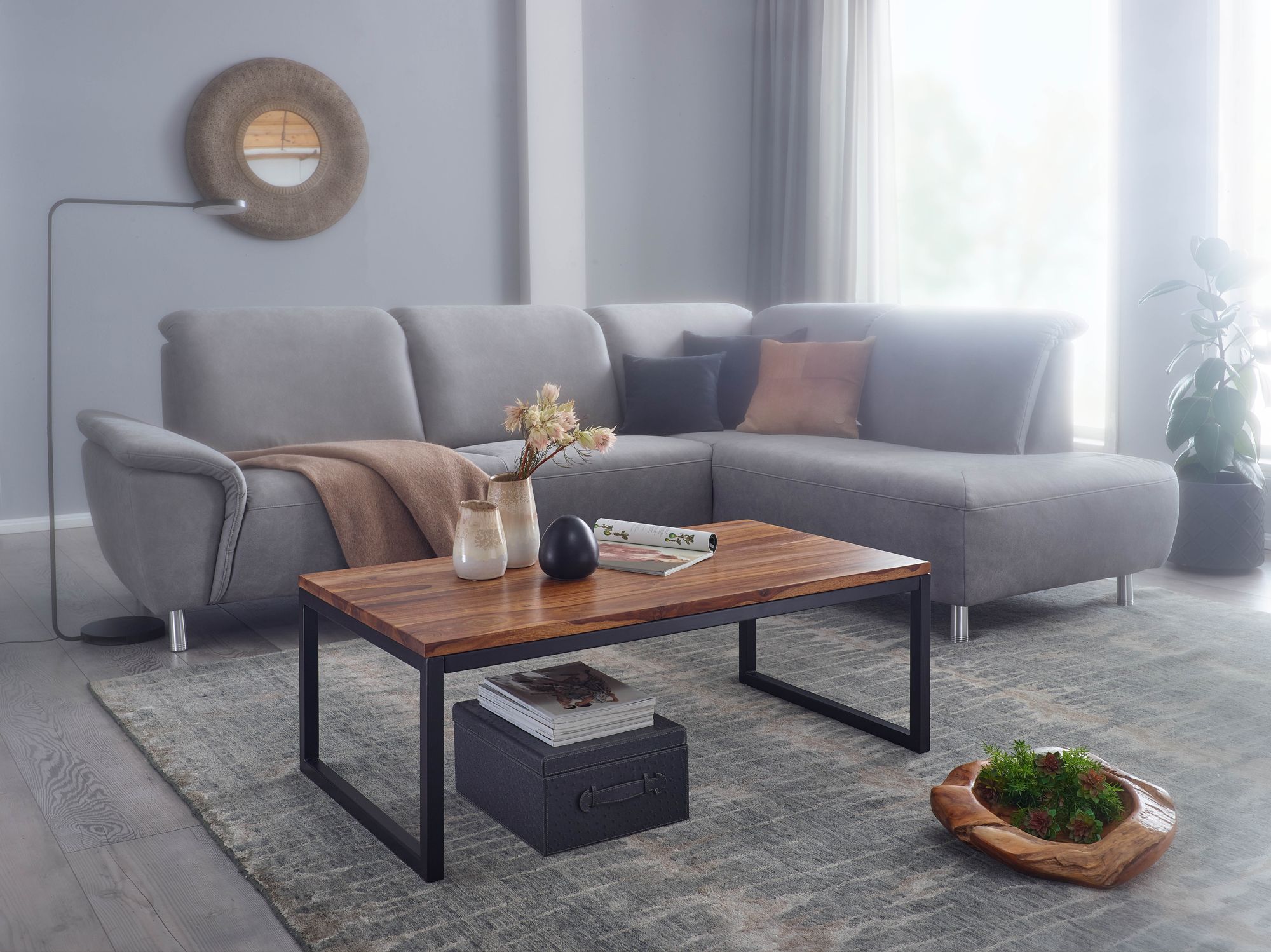 Couchtisch Vipperod Sheesham Massivholz Braun 110 × 60 × 40 cm