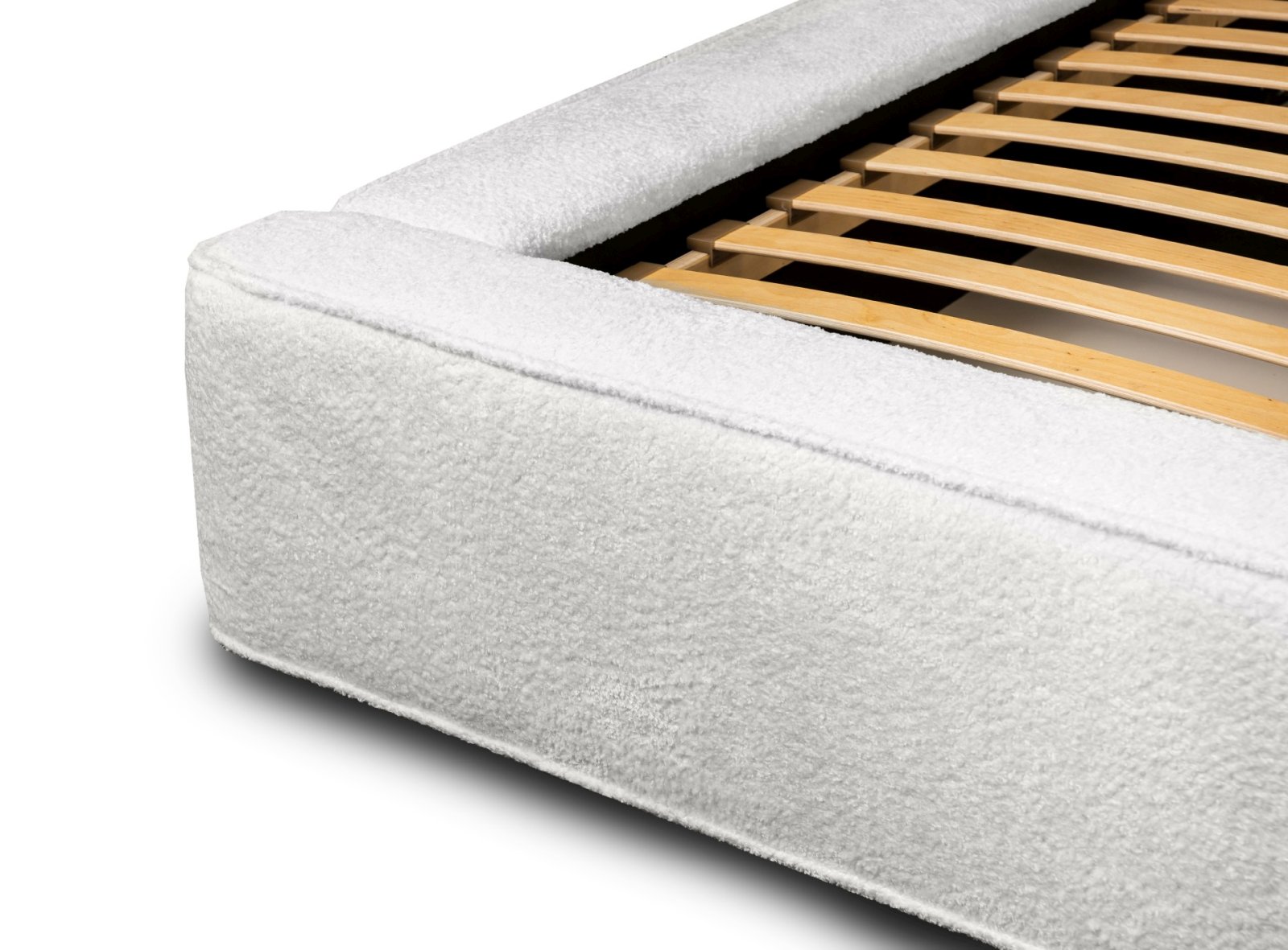 Polsterbett Delano Boucle 140x200 mit Holzrahmen Euphoria 01 Ivory