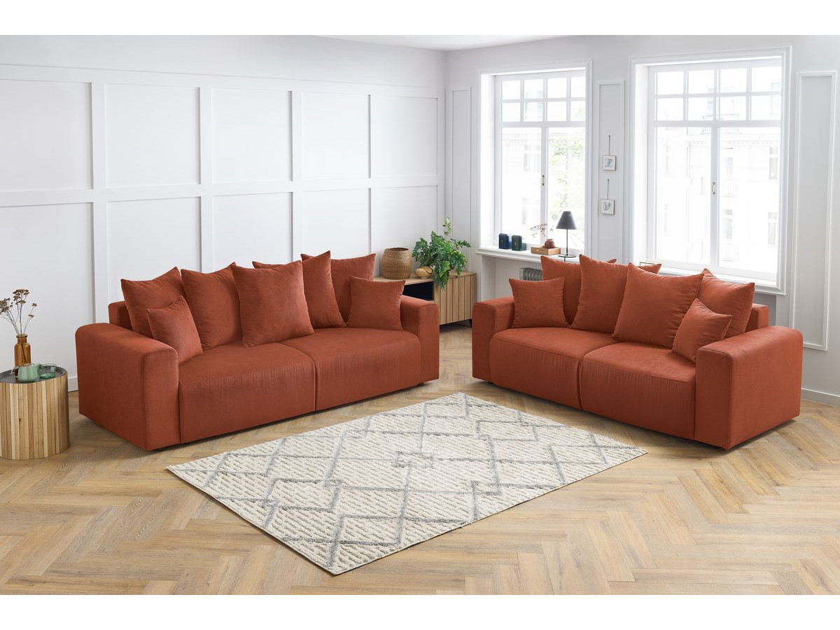 Bobochic Envy Sofa 5-Sitzer Cordsamt Orange