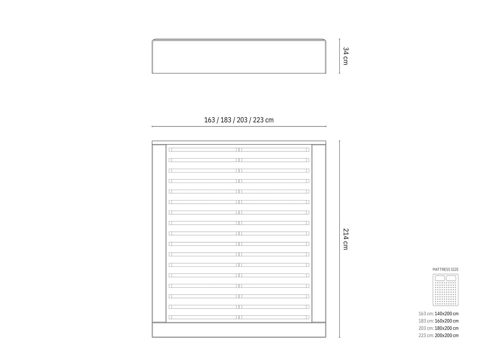 Micadoni Bett Simon Boucle Dunkelbeige 140x200