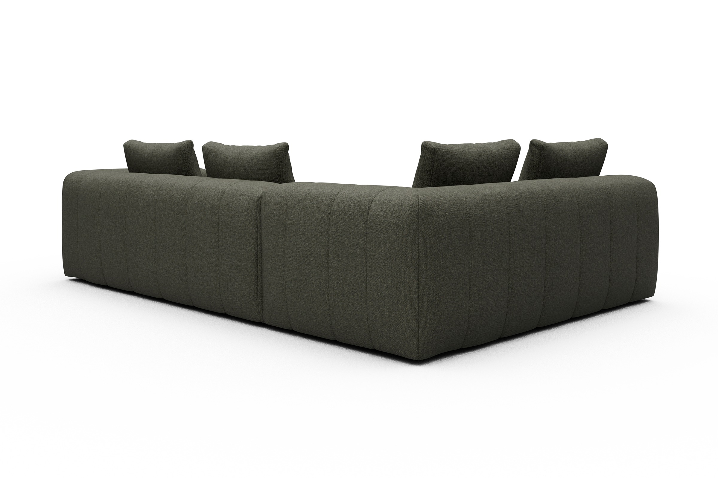 Ecksofa Hugo 2x 2,5-Sitzer Armlehne rechts Sama-Winter-Moss