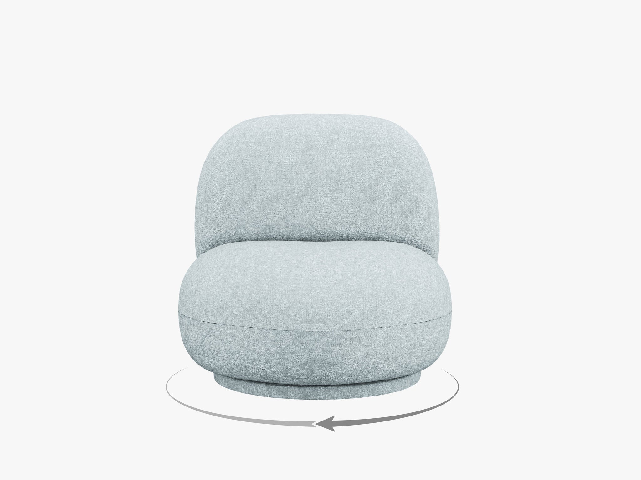 Micadoni Drehbarer Sessel Chuck Chenille Hellblau