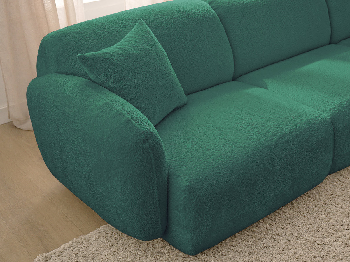 Bobochic Anda Wohnlandschaft Chenille Dunkelgrün Ecke links
