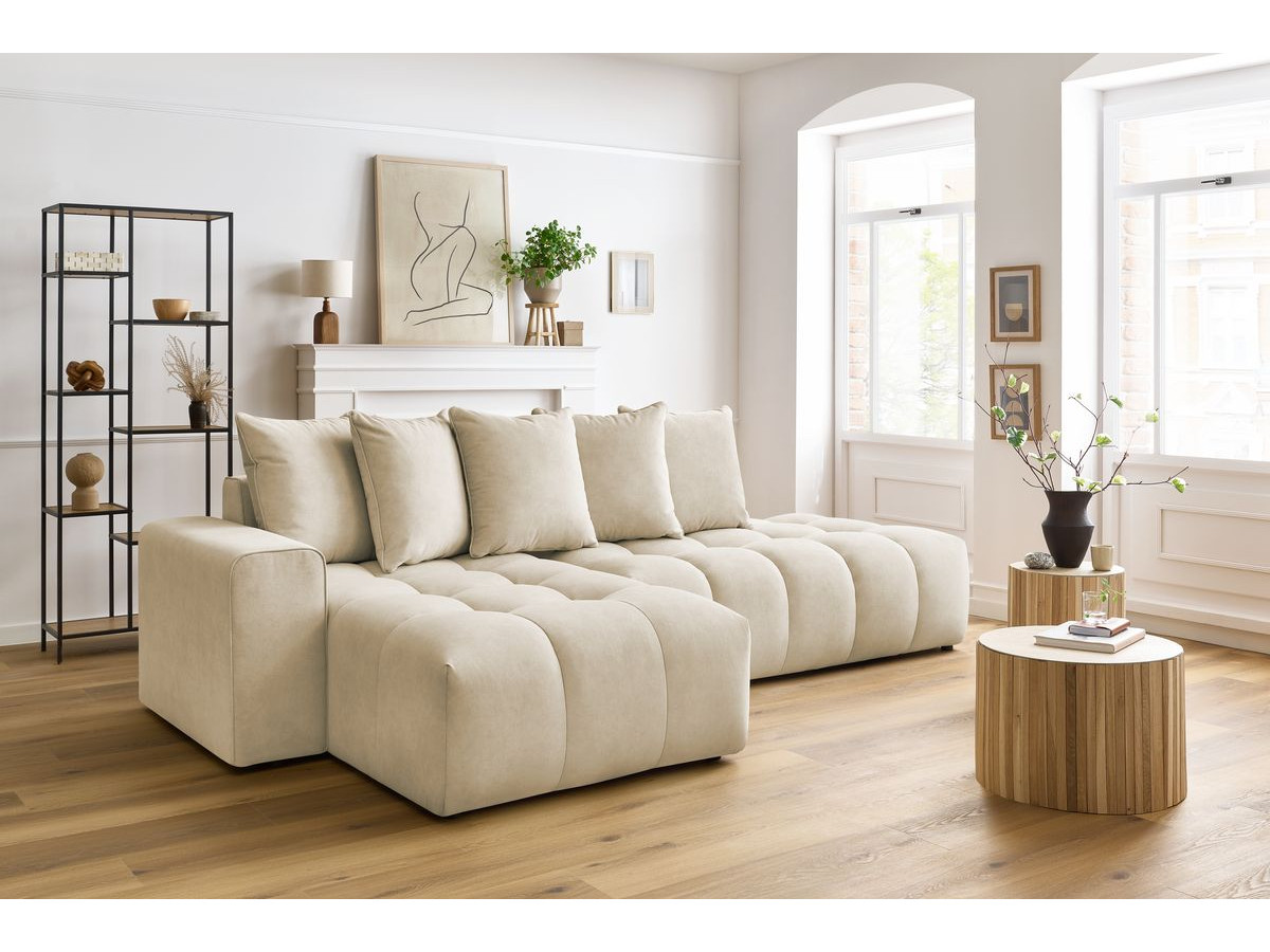 Bobochic Mont-blanc Ecksofa Samt Beige Ecke links