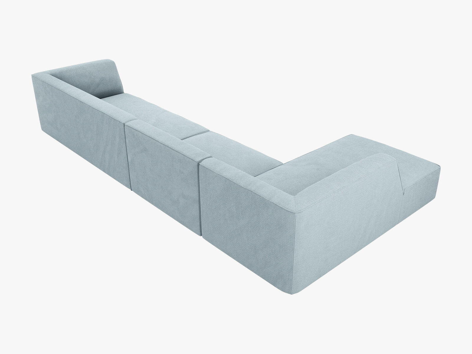 Micadoni Ecksofa Ruby 5-Sitzer Links Kord Scala Hellblau