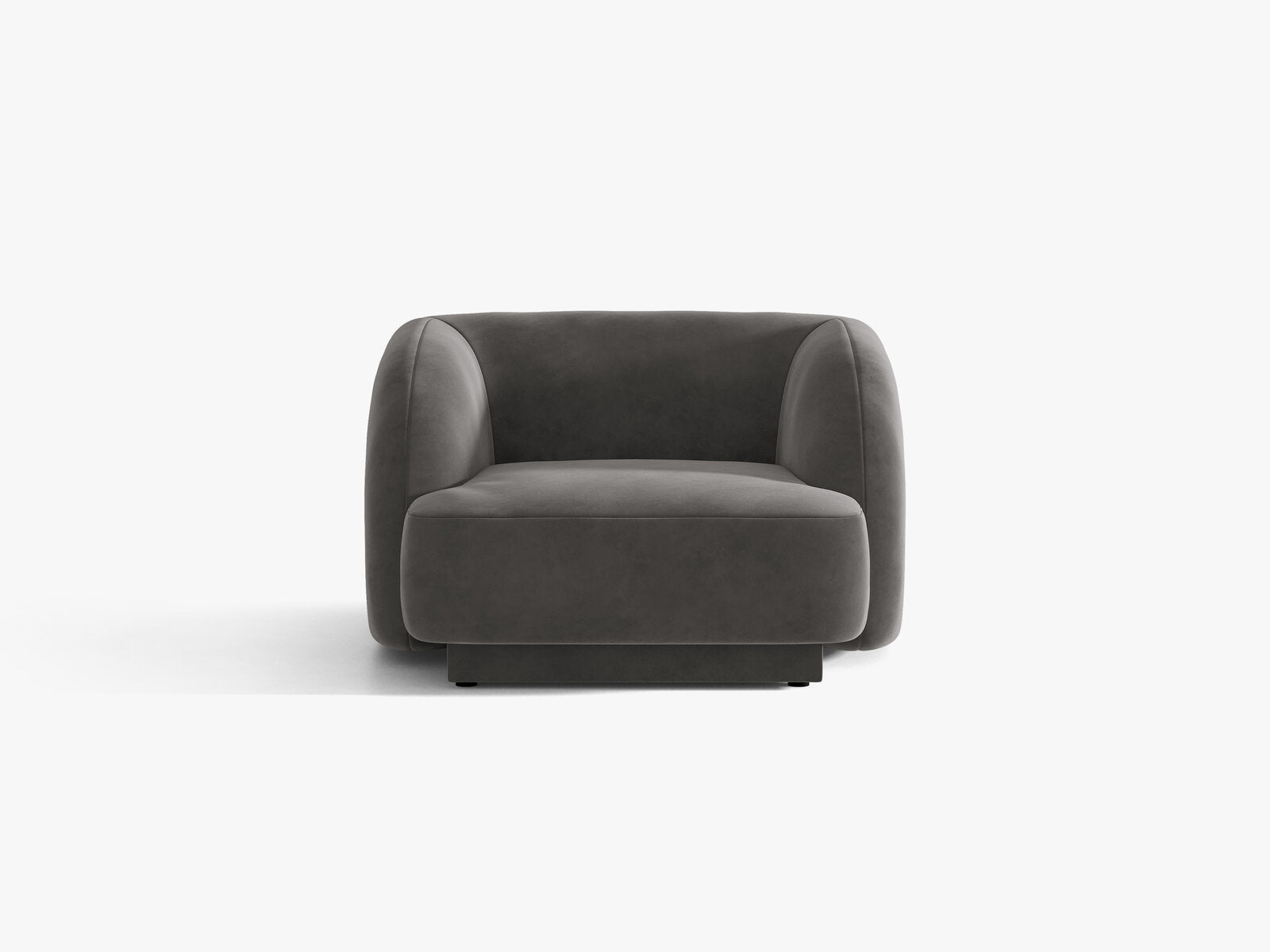 Micadoni Sessel Miley 1-Sitzer Samt Venus Grau
