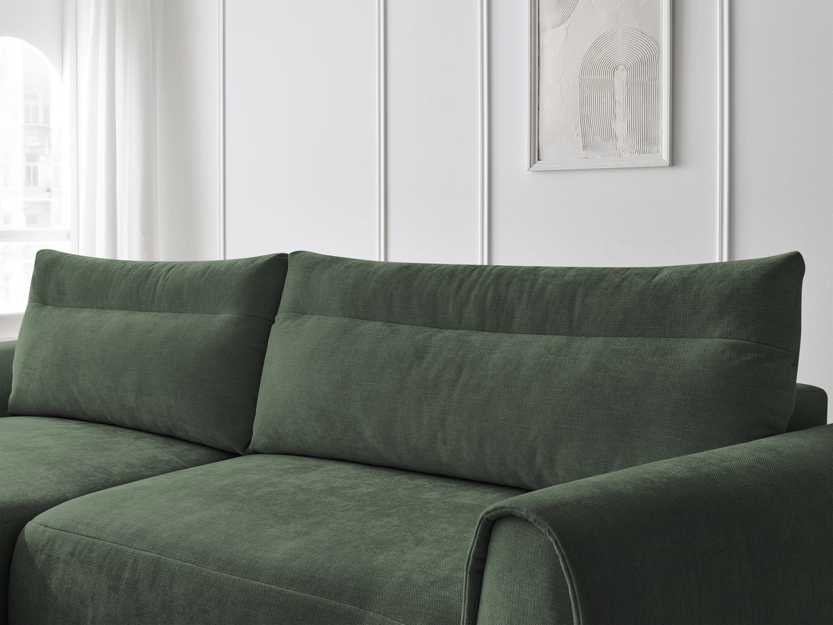 Bobochic Aden Ecksofa 293 × 152 cm Stoff Grün Ecke links