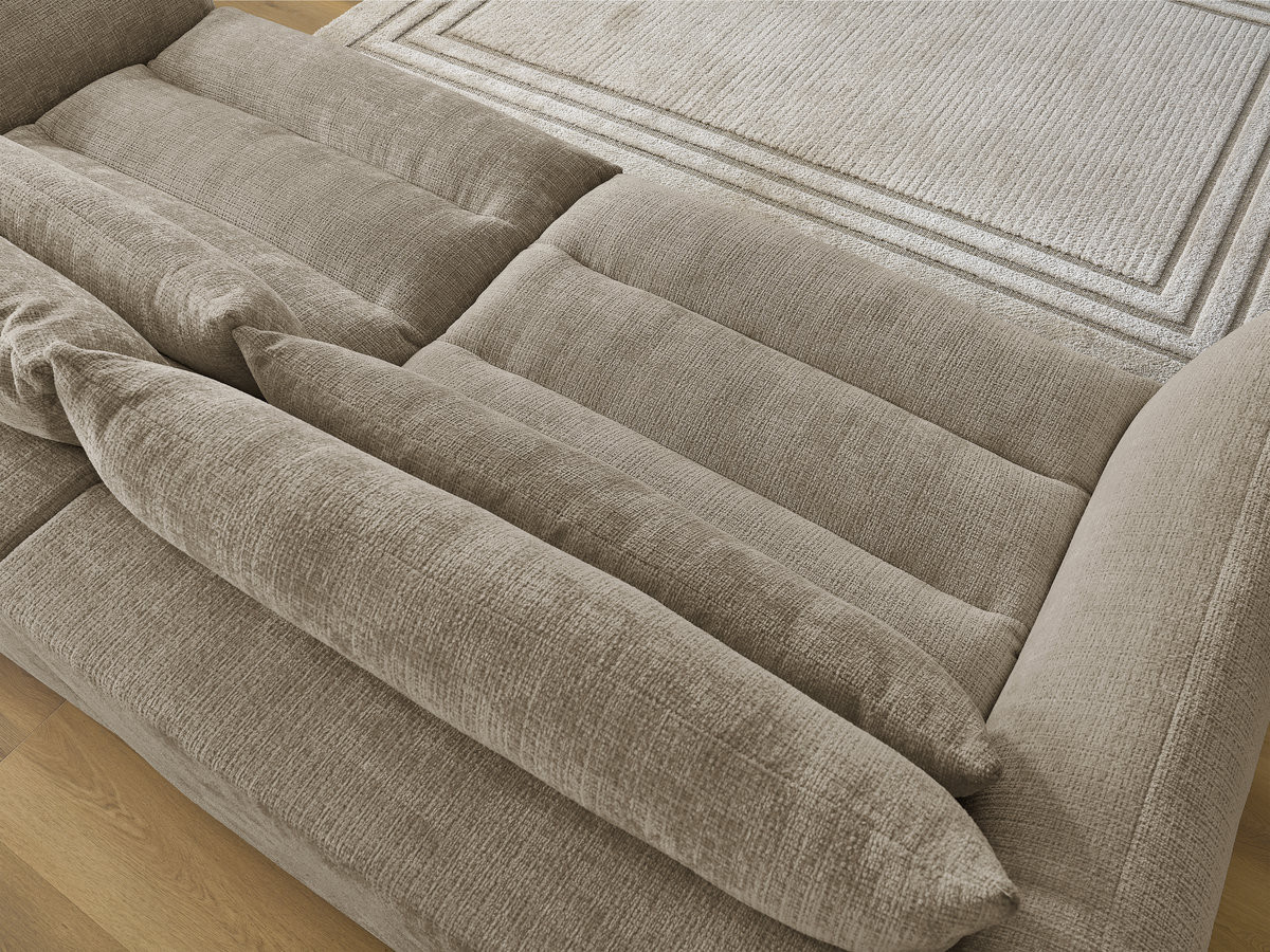 Bobochic Neil Sofa 3-Sitzer Strukturstoff Taupe
