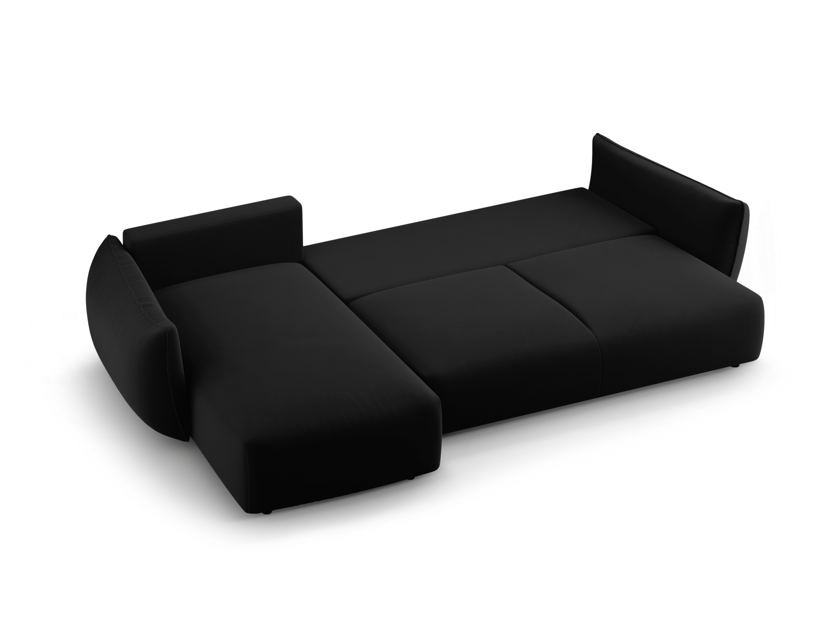 Cosmopolitan Design Ecksofa Matera 4-Sitzer mit Schlaffunktion Samt Salvador Schwarz Links