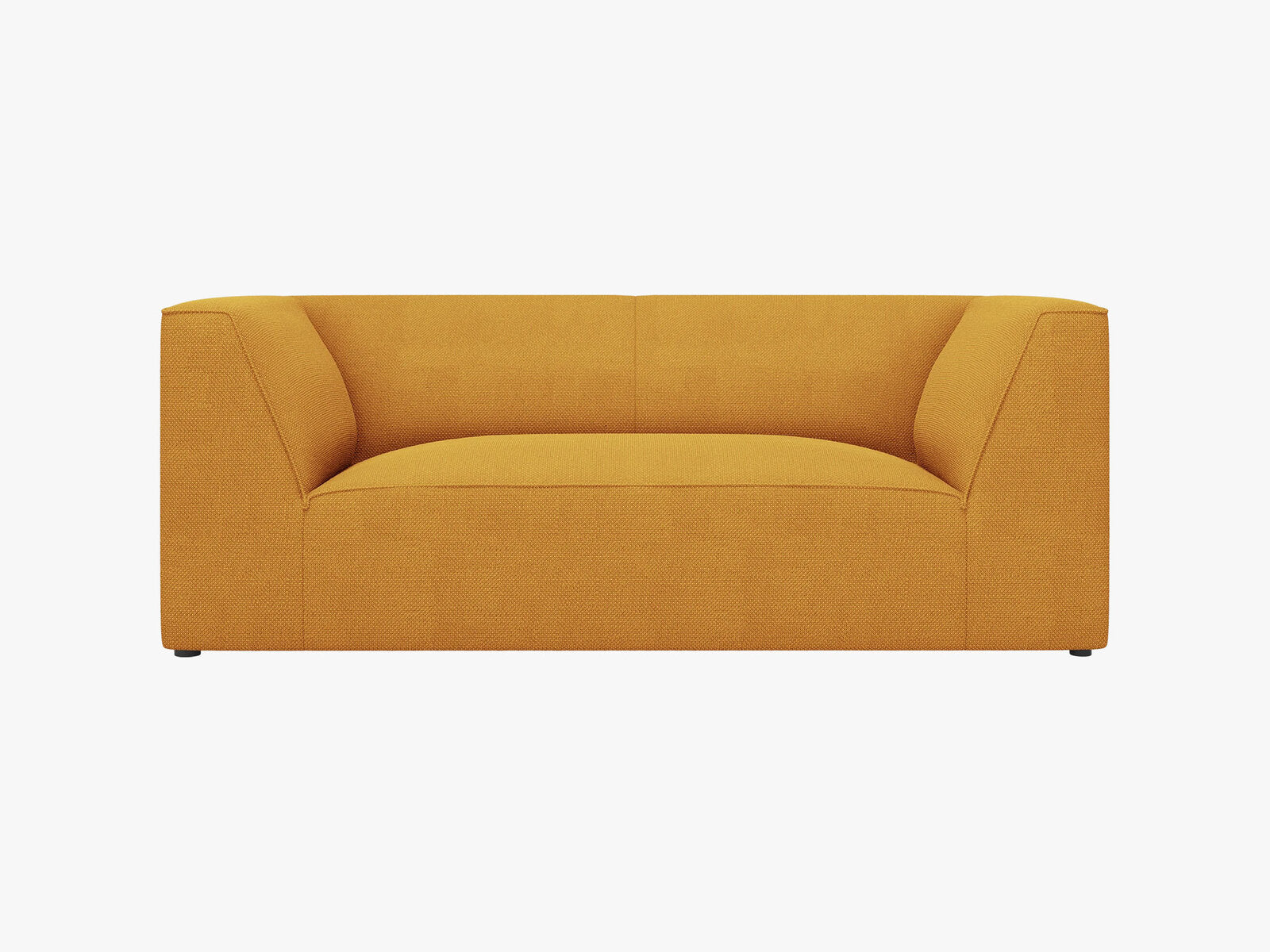Micadoni Sofa Ruby 2-Sitzer Strukturierter Stoff Ottawa Gelb