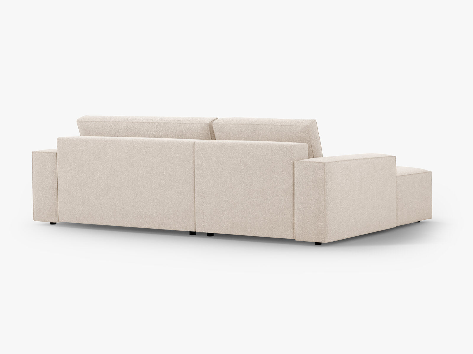 Micadoni Schlaf-Ecksofa Jodie 3-Sitzer Links Boucle Beige