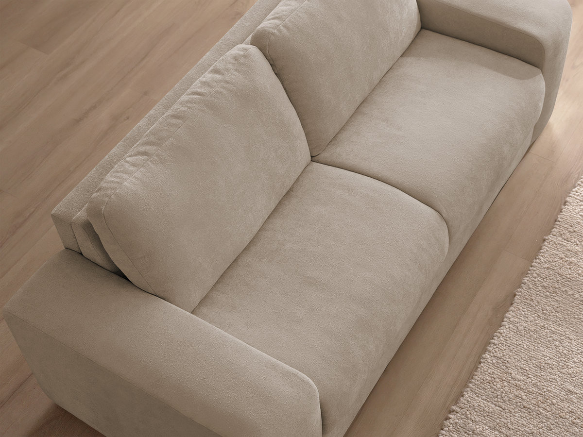 Bobochic Ibiza Schlafsofa 3-Sitzer Strukturstoff Taupe, Liegefläche 140 × 196 cm