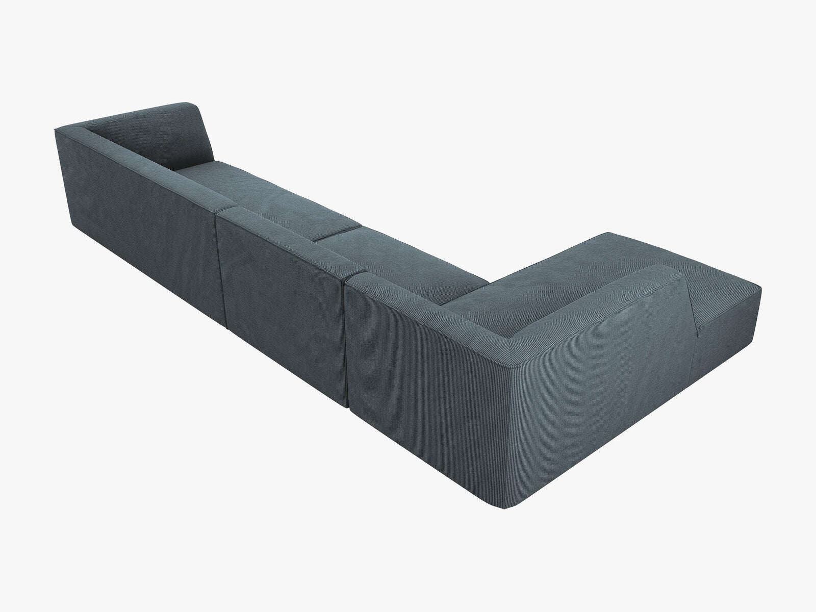 Micadoni Ecksofa Ruby 5-Sitzer Links Kord Scala Blau
