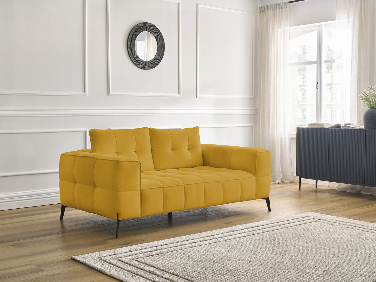 Bobochic Anis Sofa 2-Sitzer Strukturstoff Gelb