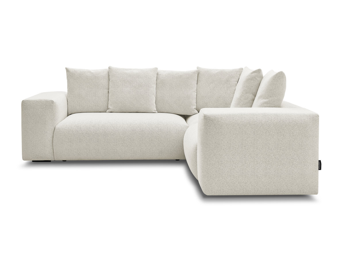 Bobochic Voltaire Ecksofa 268 × 214 cm Melange-Stoff Weiß Ecke rechts