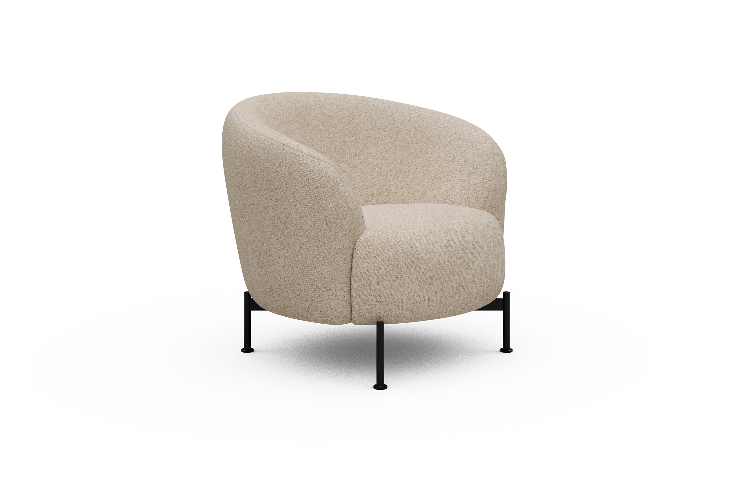 Sessel Ronda X-Metallgestell Schwarz Casone-Natural-Beige