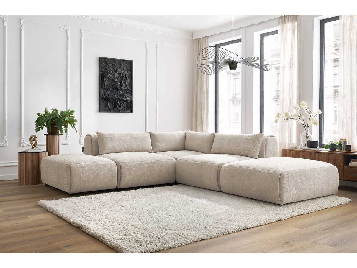 Bobochic Jeanne Ecksofa 271 × 300 cm Strukturstoff Beige