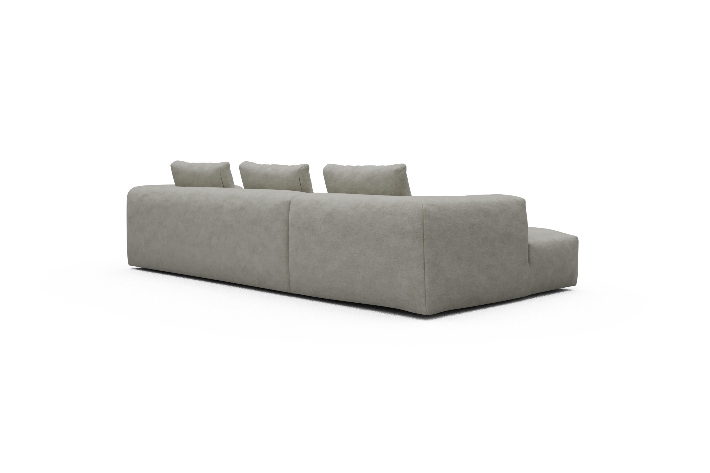 Ecksofa Fred Chaiselongue links mit 2,5-Sitzer Carreno-Moon-Stone-White