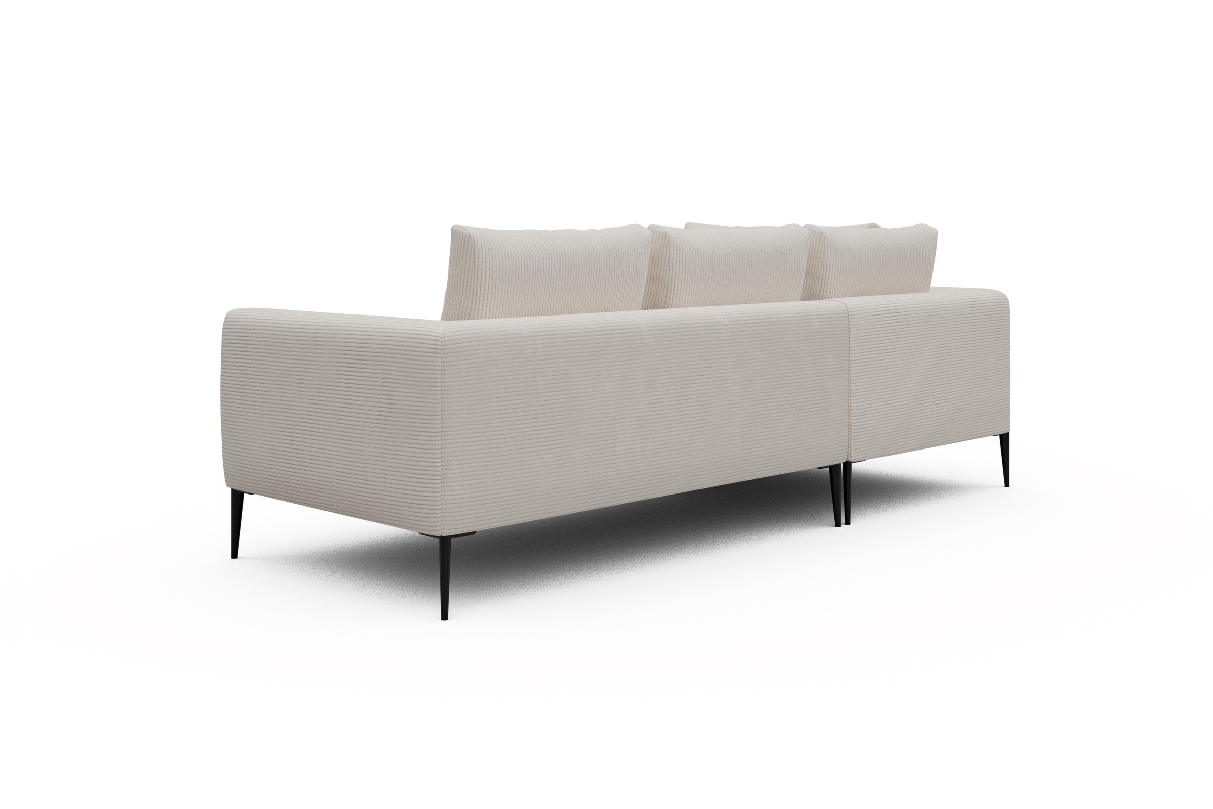 Ecksofa Paul Relax-Ecke links mit 2-Sitzer Corduroy-Ivory