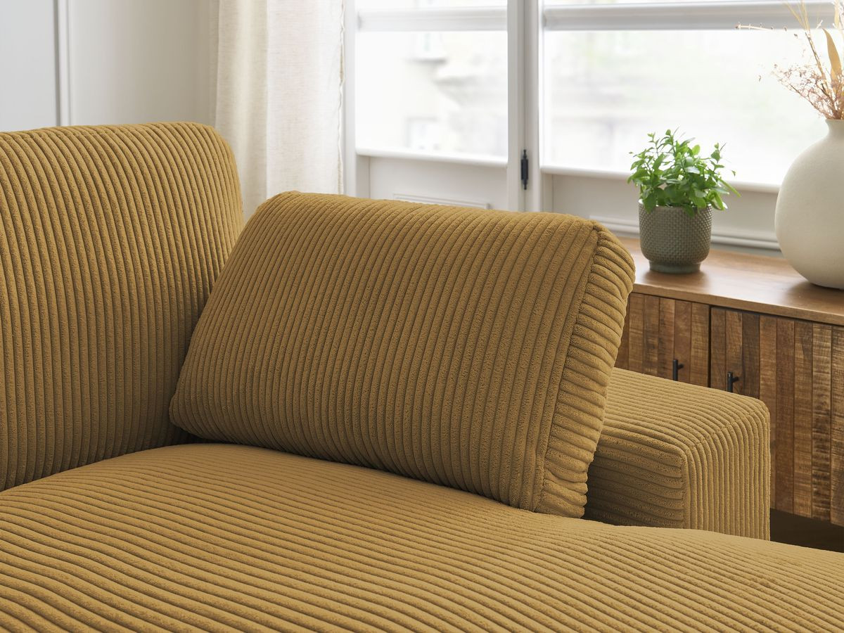 Bobochic Belair Ecksofa 280 × 139 cm Cordsamt Gelb
