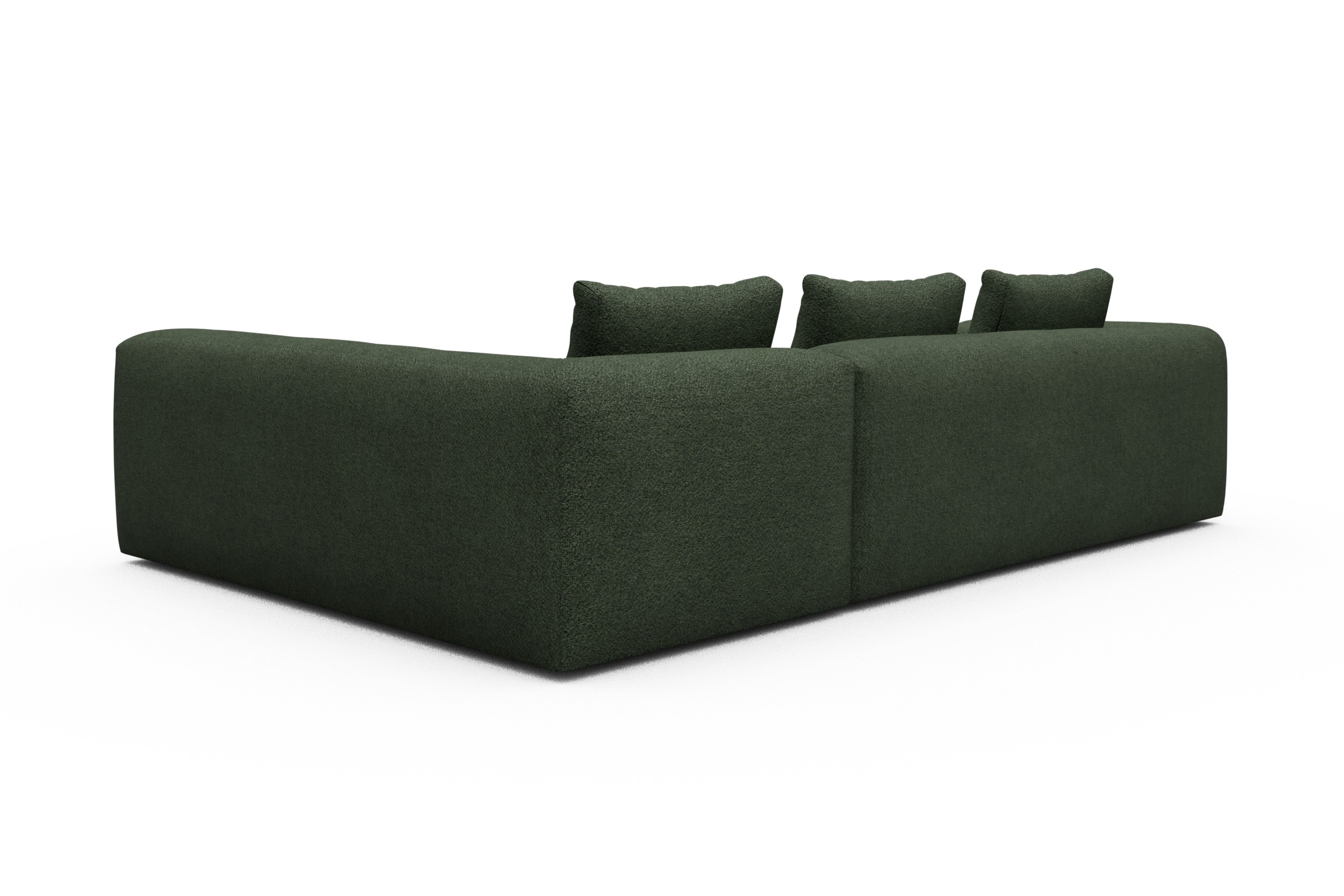 Ecksofa Fred 2x 2,5-Sitzer rechts offen Vanora-Deep-Green