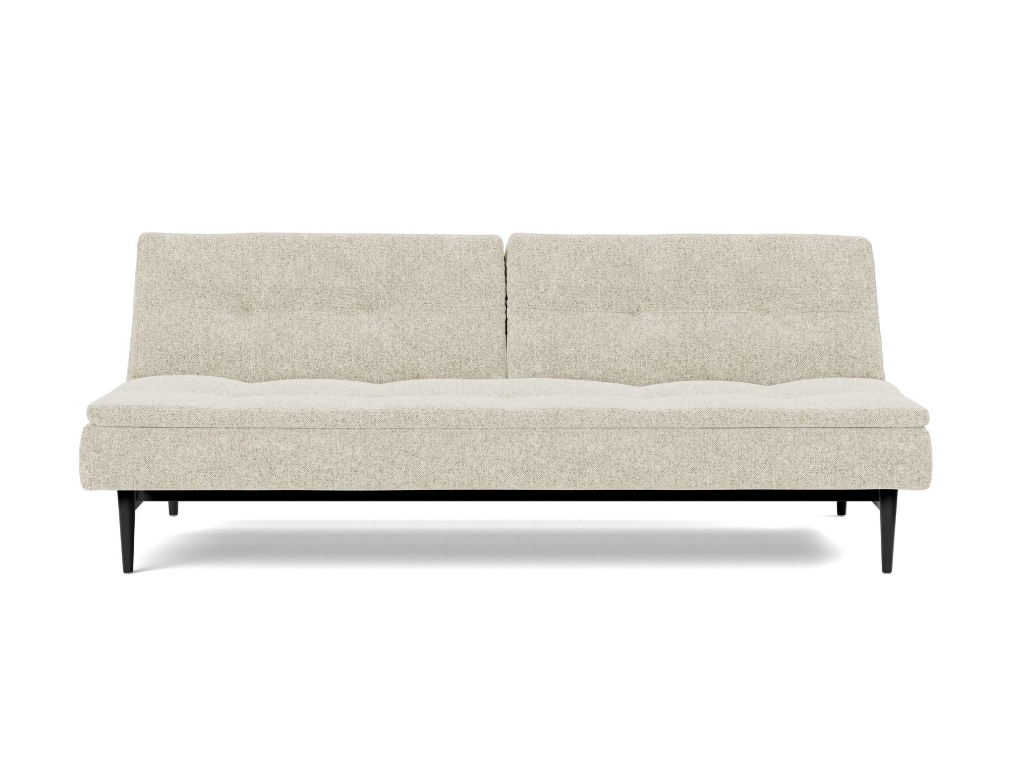 Schlafsofa Dublexo Strukturierter Stoff Taura 357-Off-White Beine Styletto Eiche schwarz