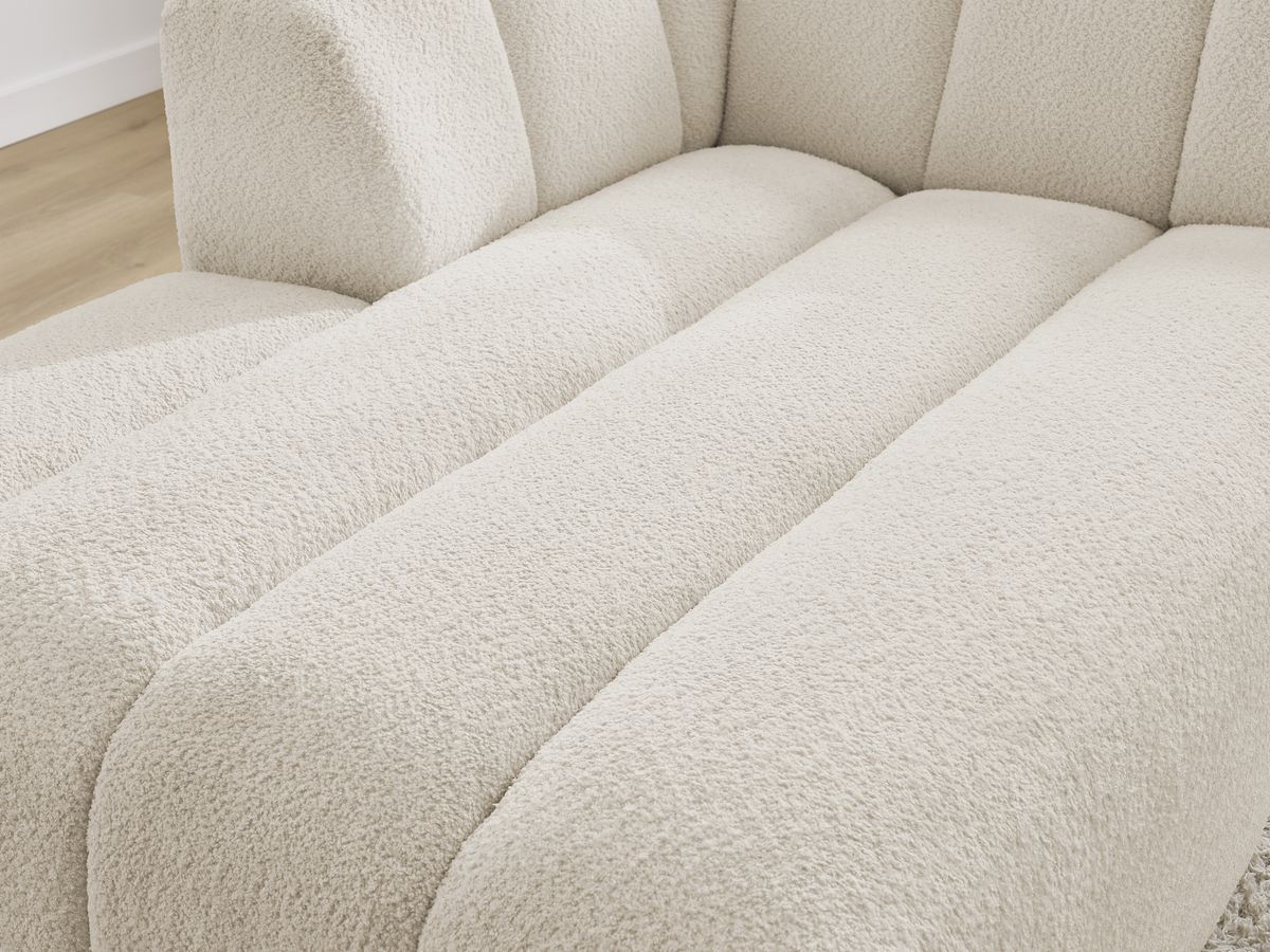 Bobochic Annecy Méridienne-Modul Bouclé-Stoff Beige Ecke links