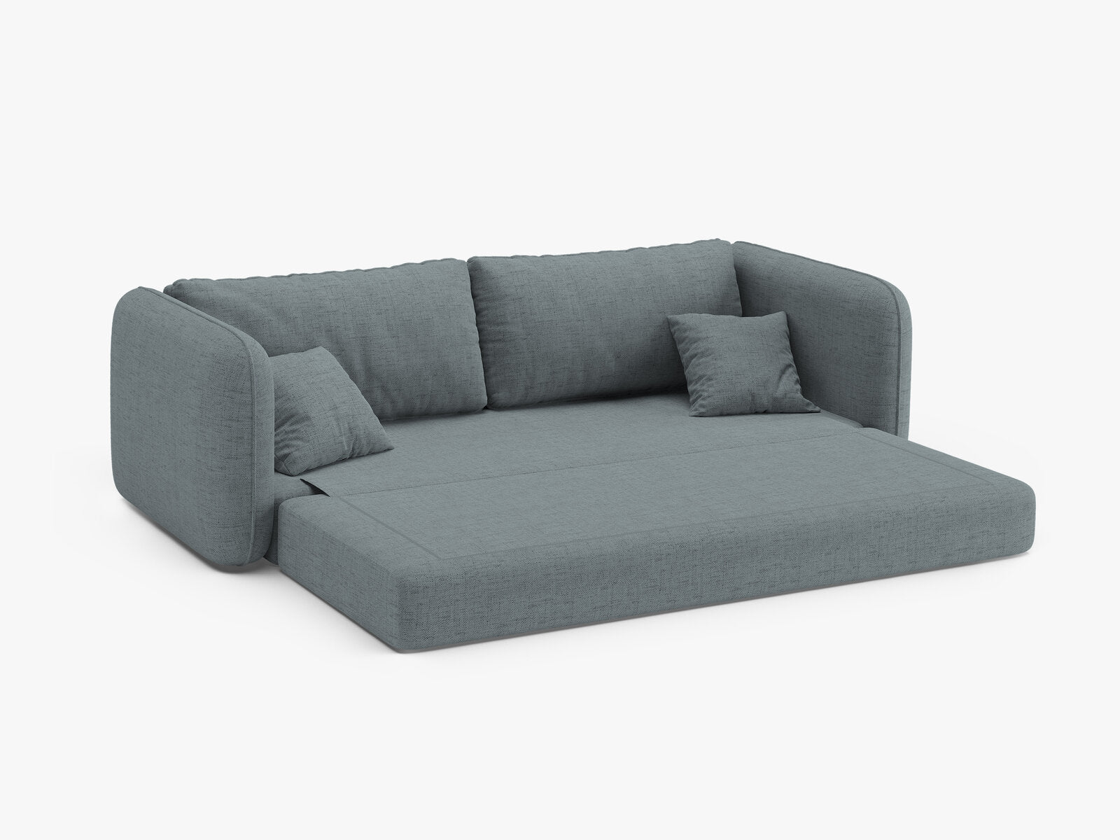 Micadoni Sofa mit Schlaffunktion Dormi 3-Sitzer Strukturierter Stoff Moly Hellblau
