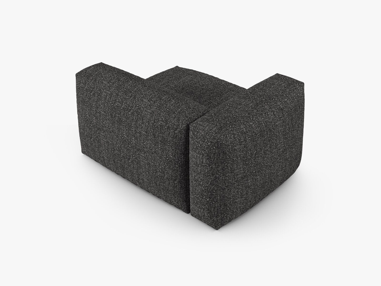 Micadoni Eckmodul mit Armlehne Martina 1-Sitzer 90cm Sitztiefe Links Boucle Monet Anthrazit