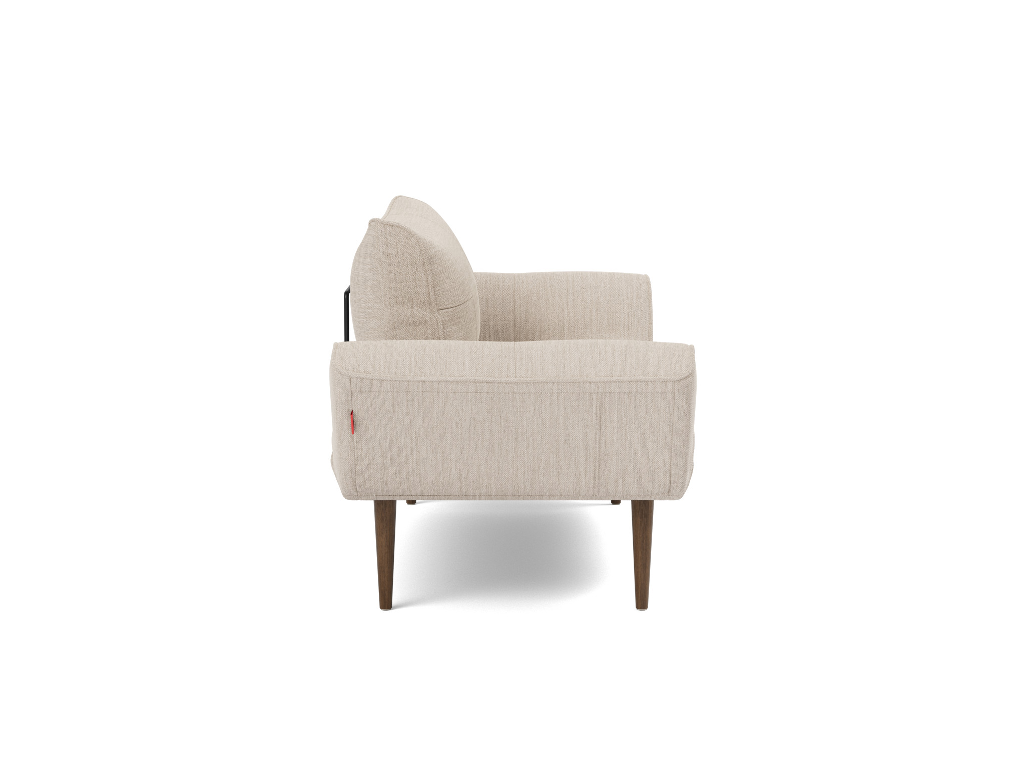 Tagesbett Zeal Webstoff Blida 612-Sand-Grey Beine Styletto Eiche dunkel