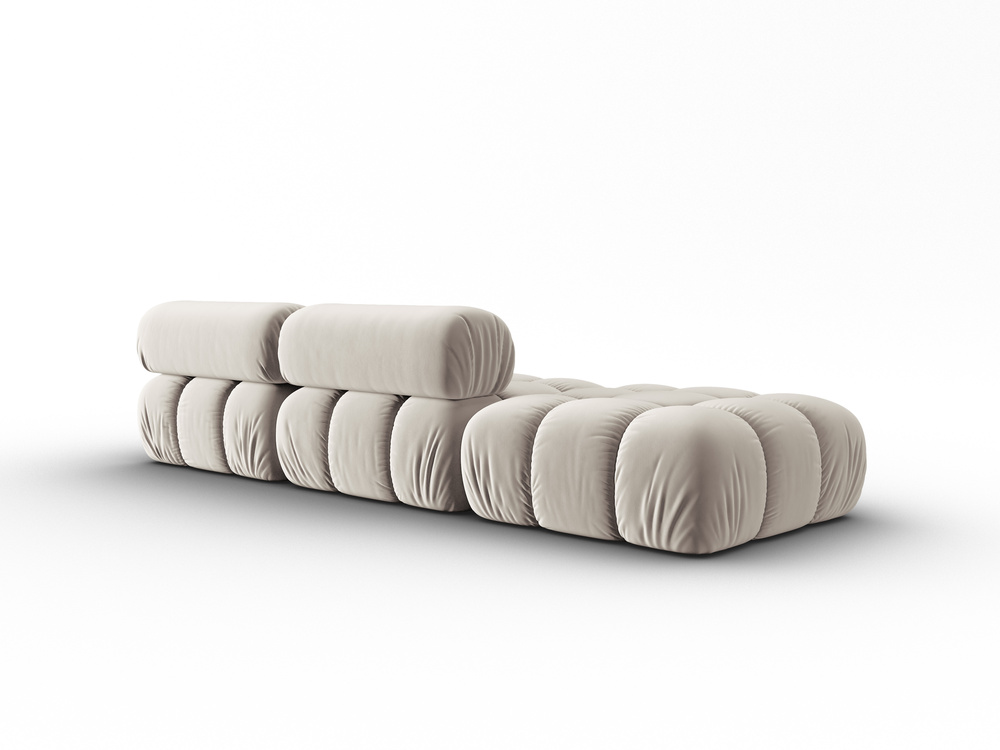 Cosmopolitan Design Modulares Sofa Cortina 4-Sitzer Samt Bluvel Dunkelbeige Links