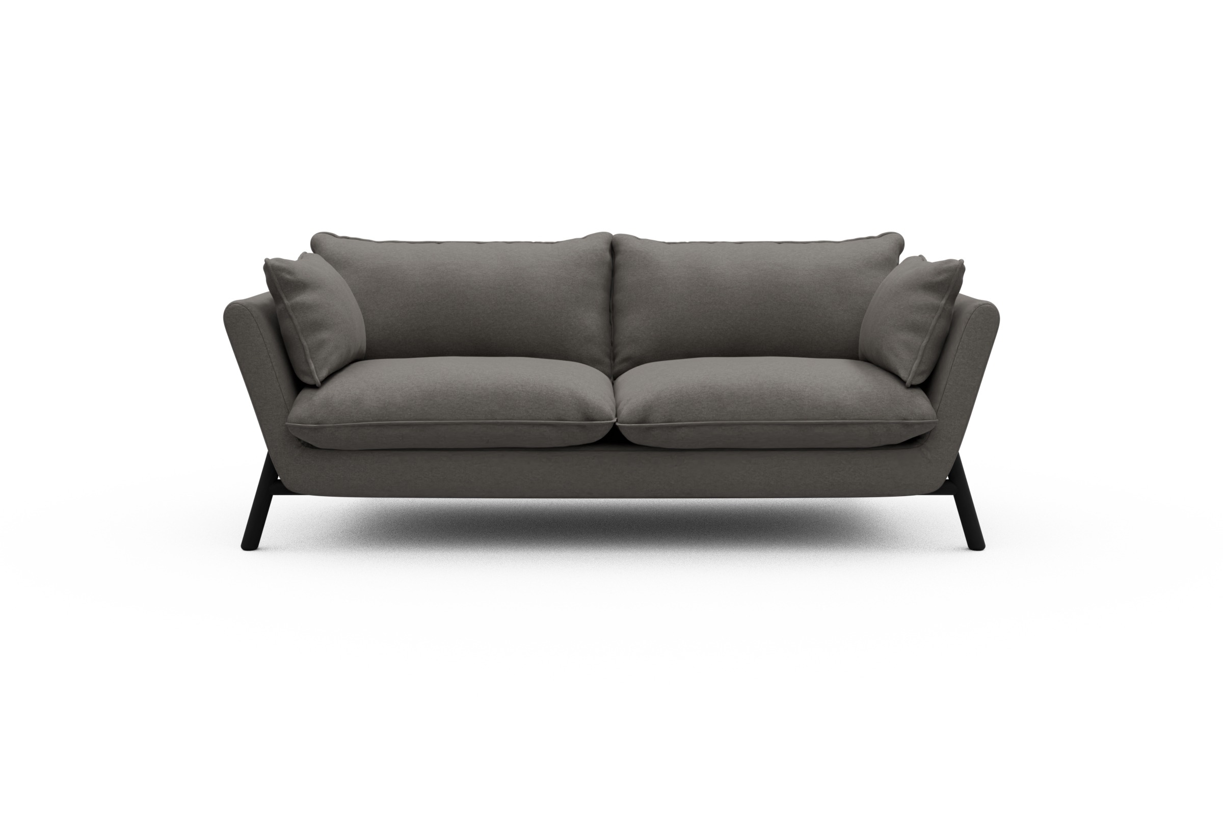 Skandi Home Sofa Emil PREMIUM 2-Sitzer Beinfarbe Eiche Schwarz Satya-Taupe moebelfaktor