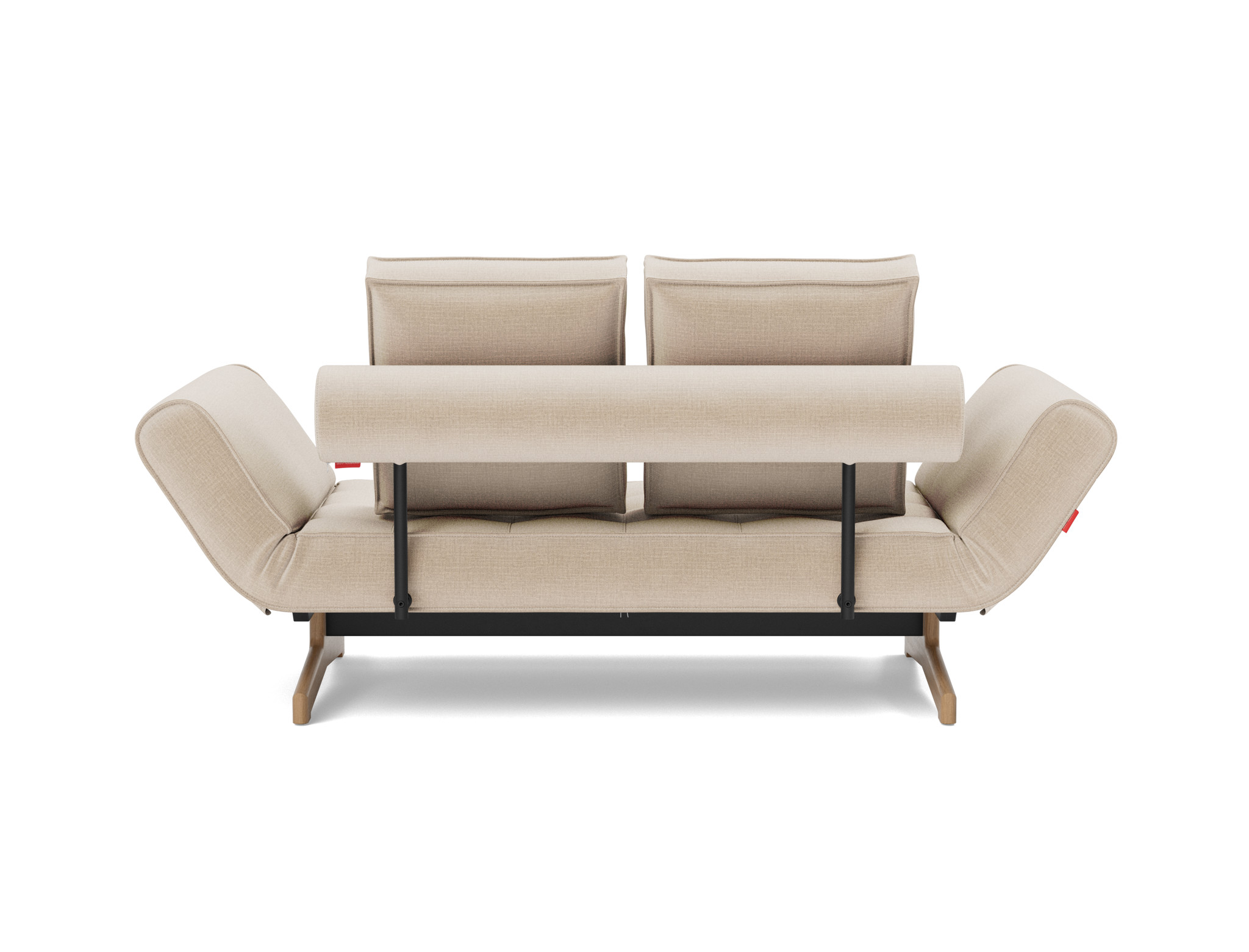 Tagesbett Ghia Chenille Esina 410-Almond-Beige Beine Eiche