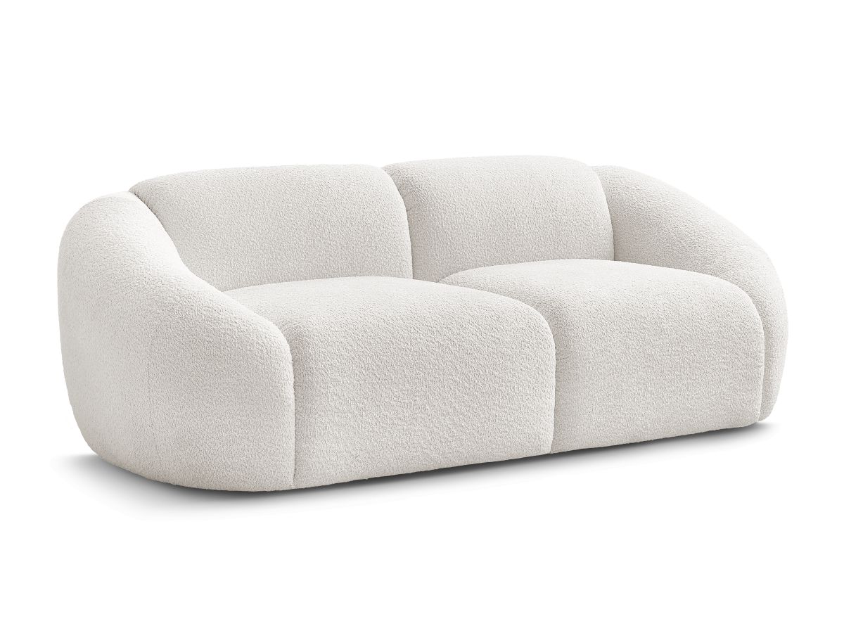 Bouclé-Stoff · Weiß