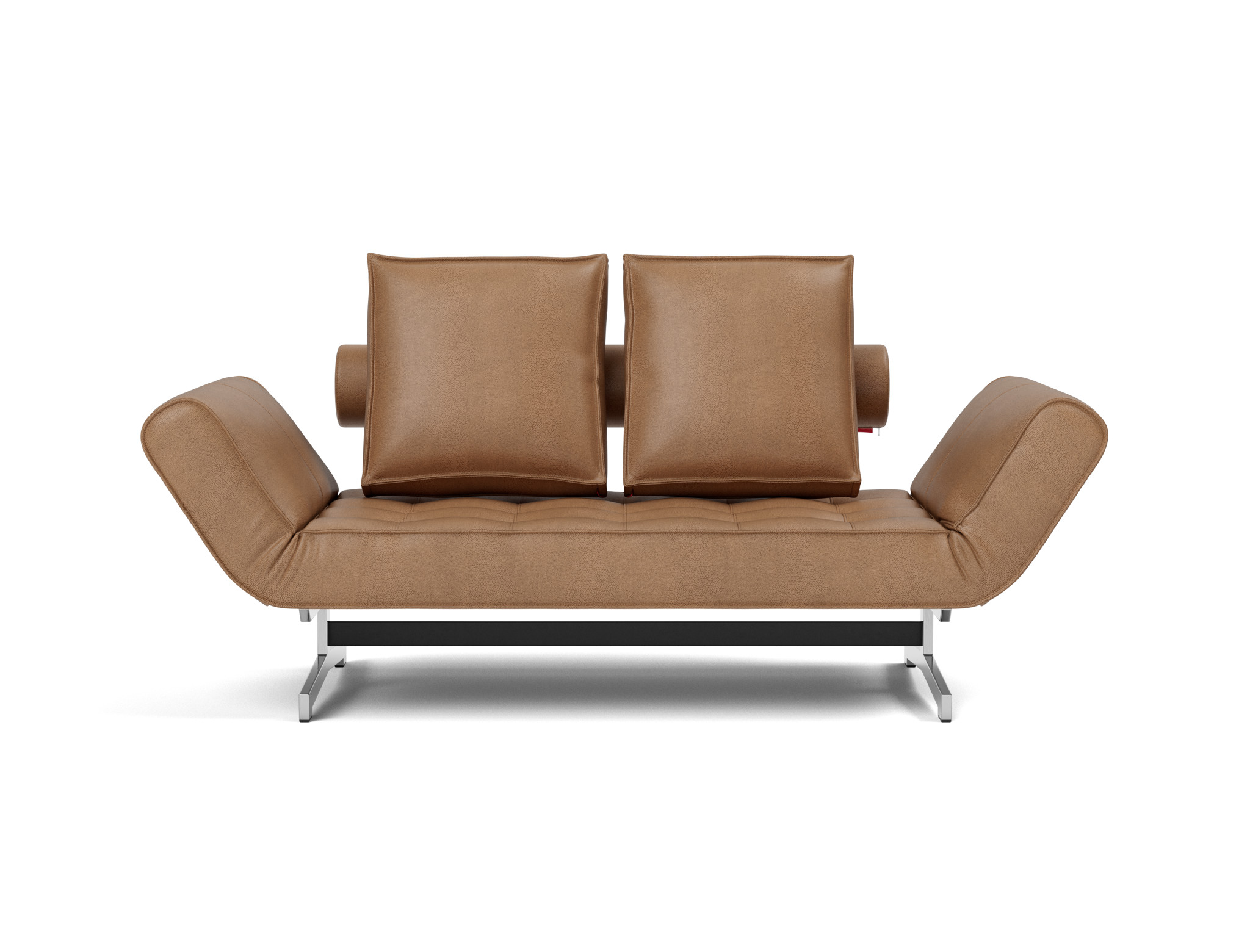 Tagesbett Ghia Lederoptik Faunal 551-Brown Beine Chrom