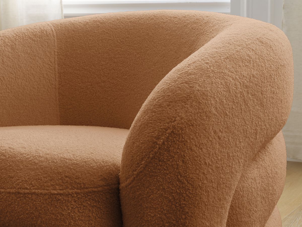 Bobochic Elina Sessel Bouclé-Stoff Orange