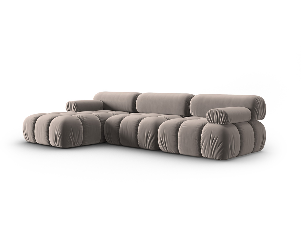 Cosmopolitan Design Modulares Ecksofa Cortina 4-Sitzer Samt Bluvel Cappuccino Links