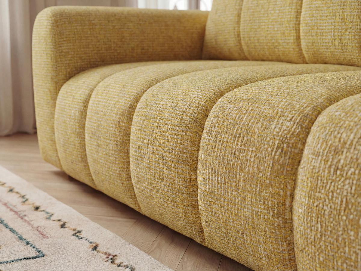 Bobochic Nesty Sofa 3-Sitzer Melange-Stoff Gelb