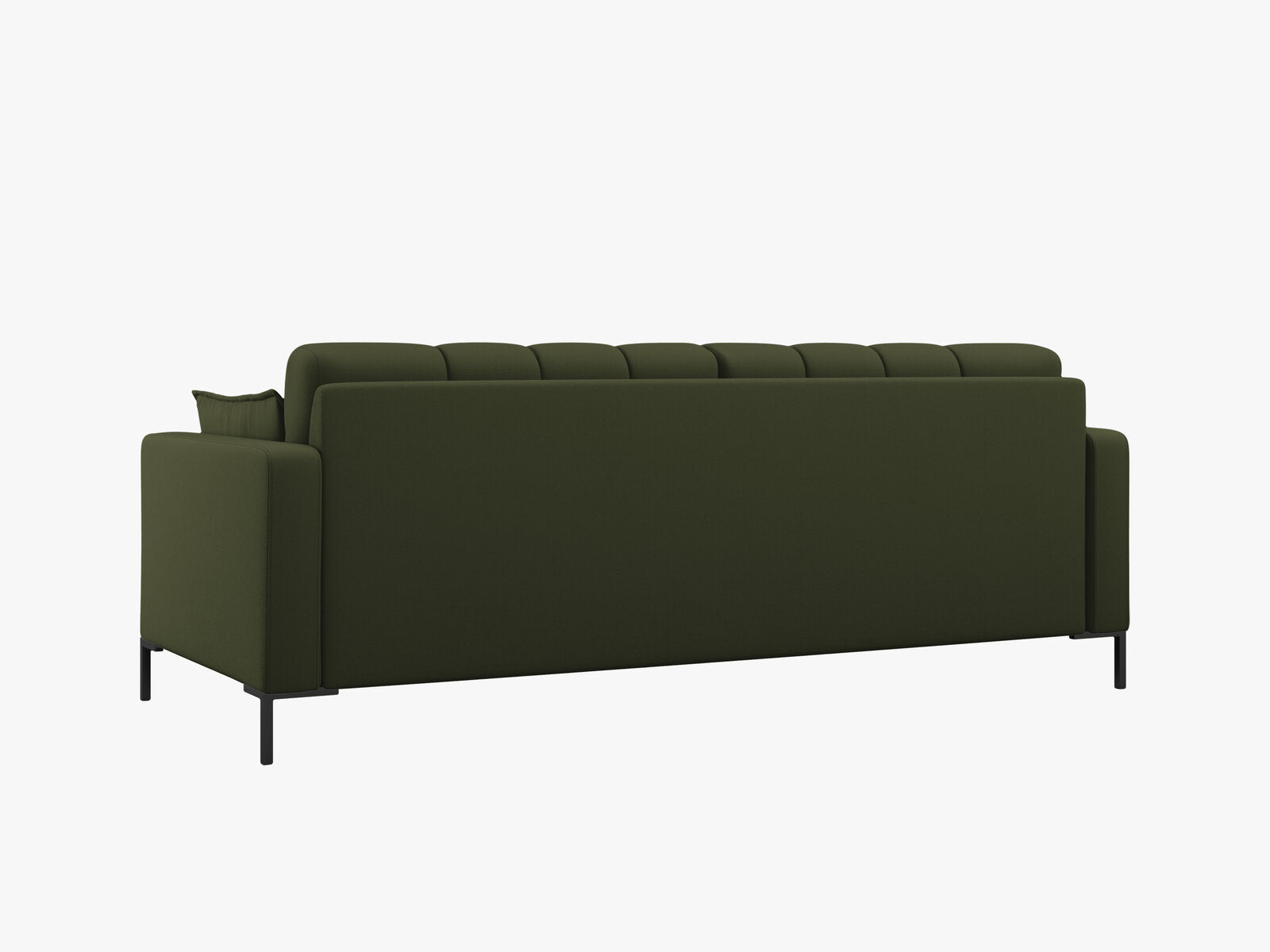 Micadoni Sofa Mamaia 4-Sitzer Strukturierter Stoff Neve Grün schwarze Beine