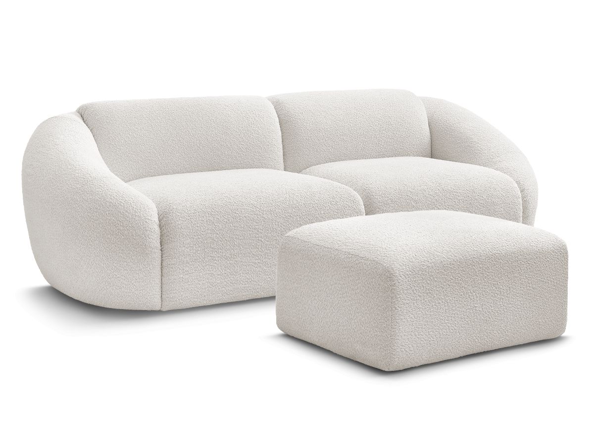 Bouclé-Stoff · Weiß