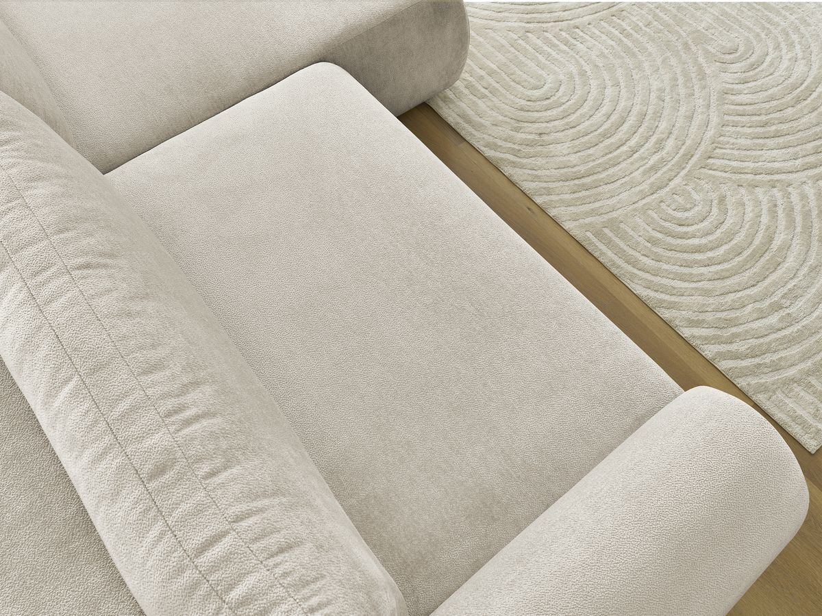 Bobochic Lucien Ecksofa mit Schlaffunktion und Bettkasten 314 × 167 cm Stoff Beige Ecke rechts