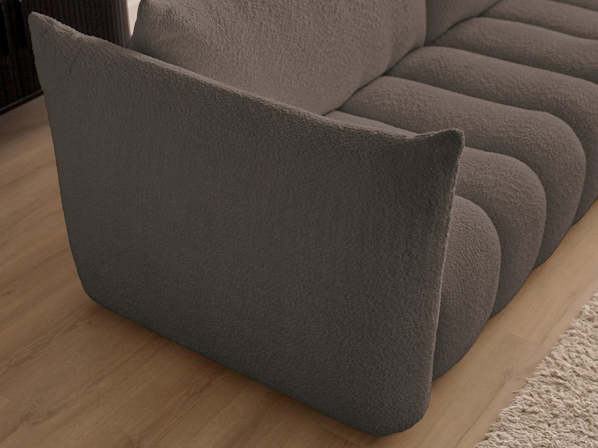 Bobochic Azra Ecksofa 319 × 178 cm Bouclé-Stoff Braun Ecke rechts