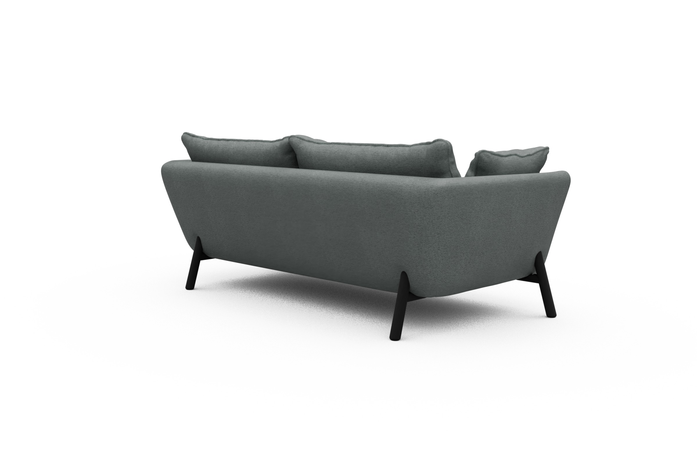 Sofa Emil PREMIUM 2-Sitzer Beinfarbe Eiche Schwarz Denari-Soft-Grey