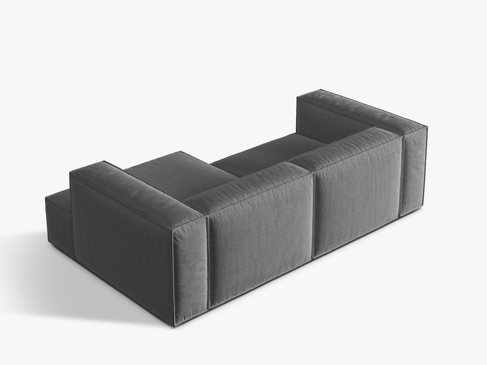 Micadoni Ecksofa Nuria 3-Sitzer Rechts Strukturierter Stoff Grau