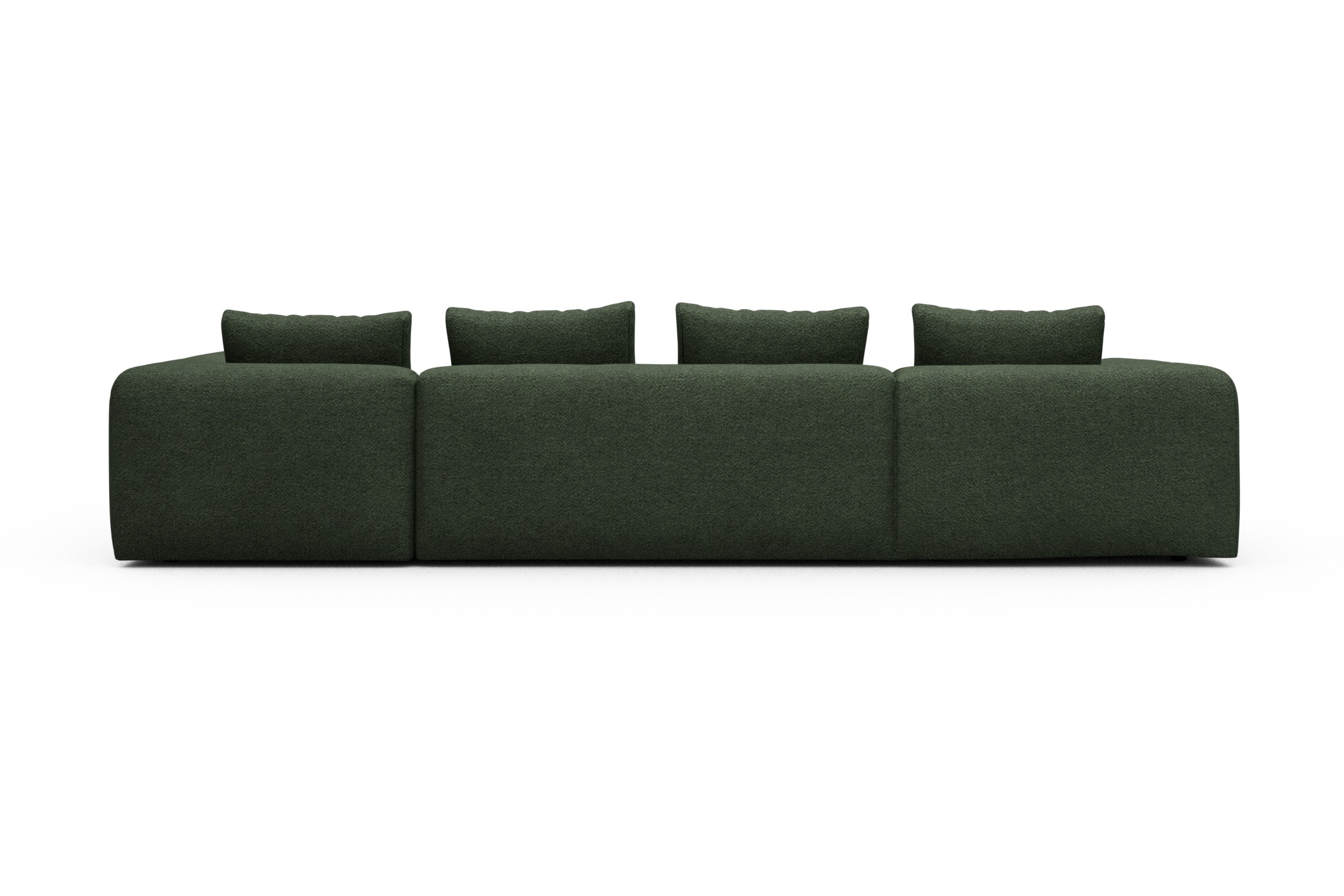 Wohnlandschaft Fred Chaiselongue links mit 2-Sitzer und lange Armlehne rechts Vanora-Deep-Green