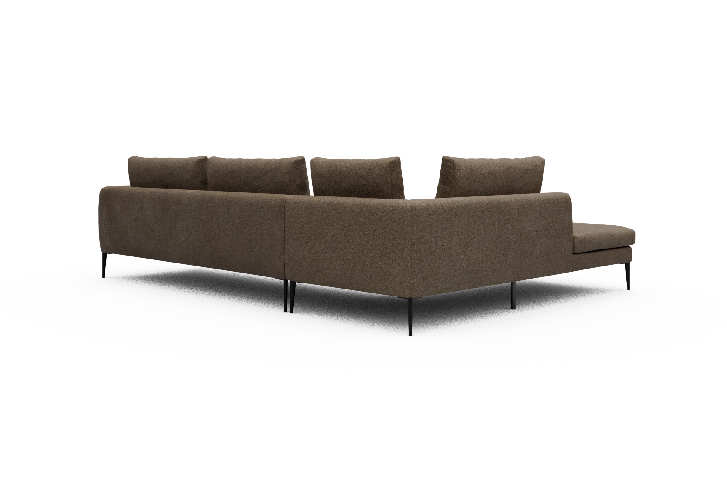 Ecksofa Paul Relax-Ecke rechts mit 3-Sitzer Aivi-Khaki-Brown