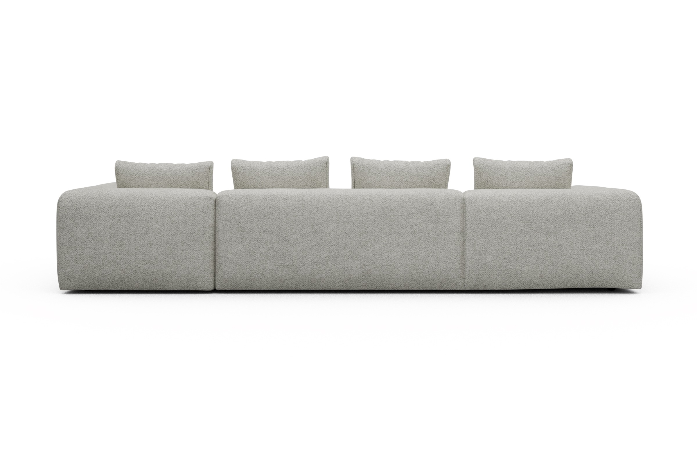 Wohnlandschaft Fred Chaiselongue links mit 2-Sitzer und lange Armlehne rechts Vanora-Warm-Sand