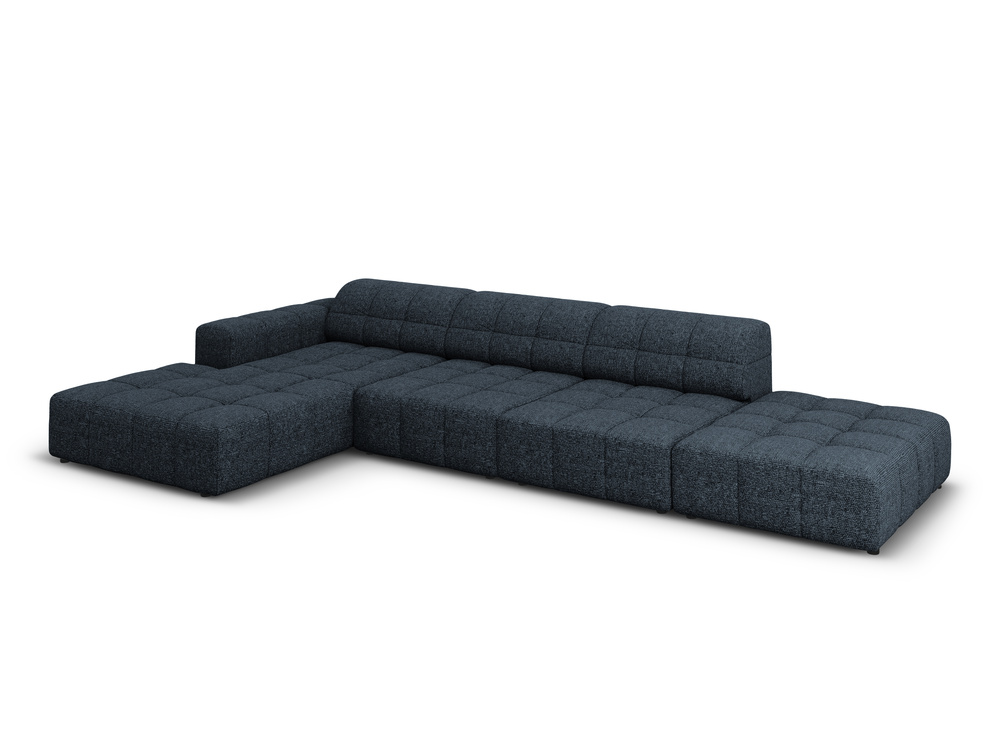 Cosmopolitan Design Ecksofa Chicago 5-Sitzer offen Chenille Haga Königsblau Links