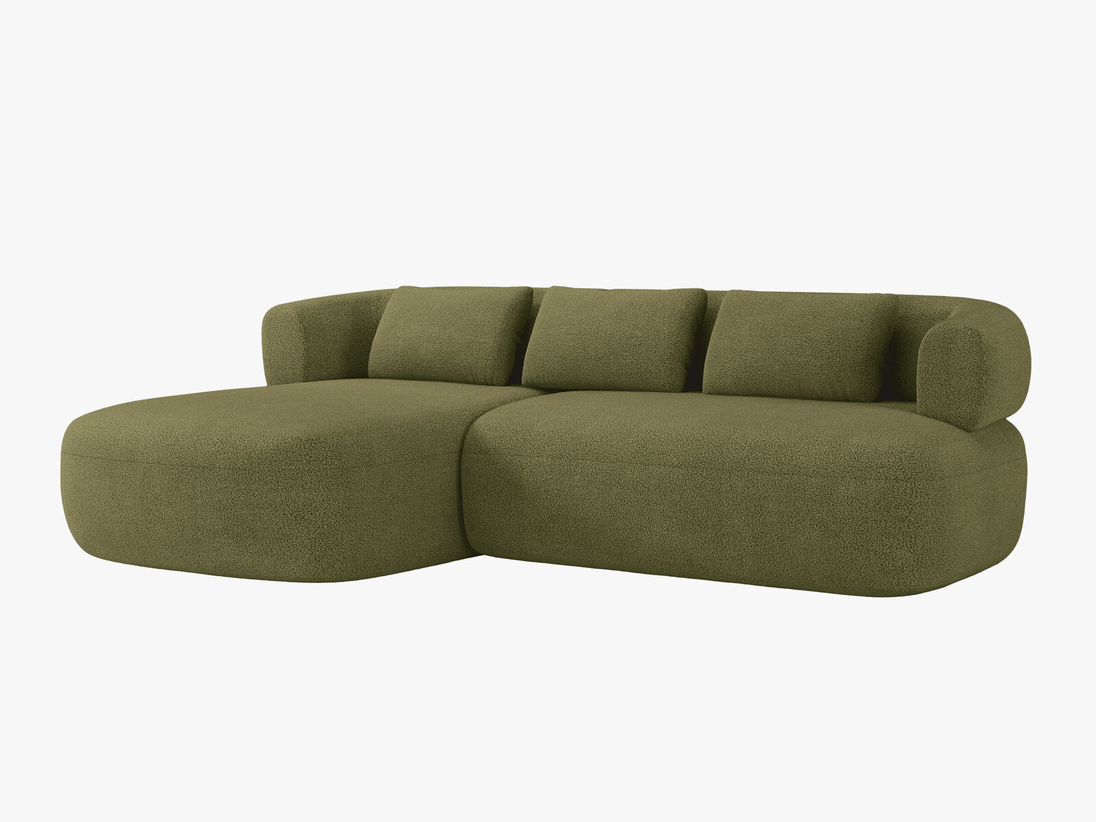 Micadoni 5-Sitzer Ecksofa Jenny Links Boucle Now or Never Grün