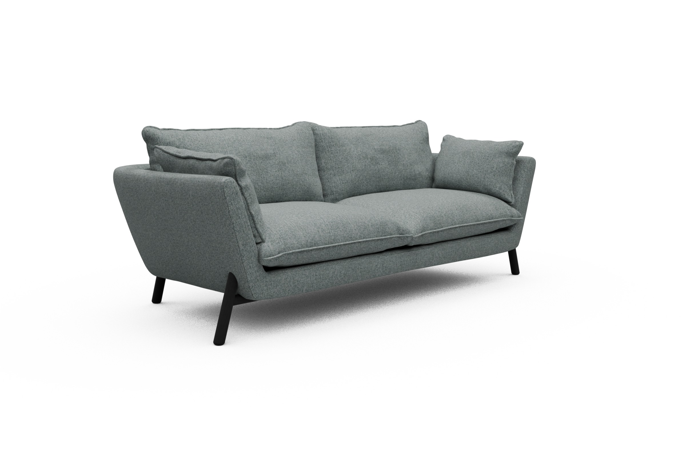 Sofa Emil PREMIUM 3-Sitzer Beinfarbe Eiche Schwarz Casone-Light-Mixed-Green